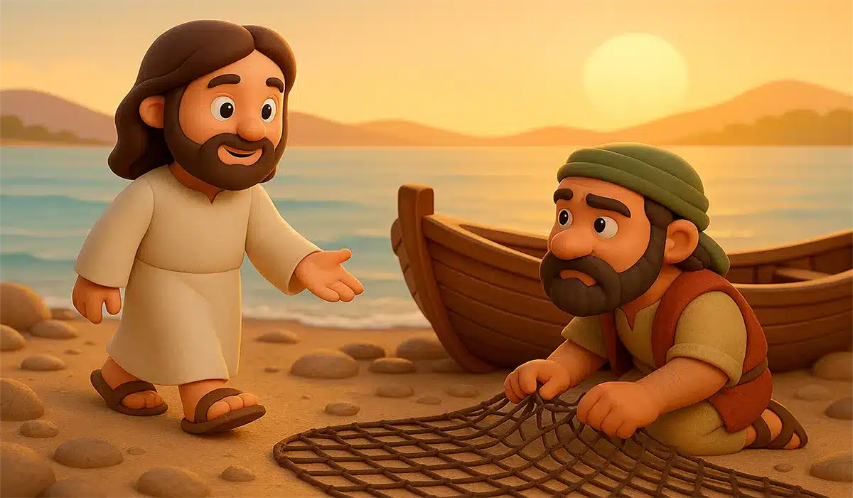 Jesus y Andres pescador de hombres
